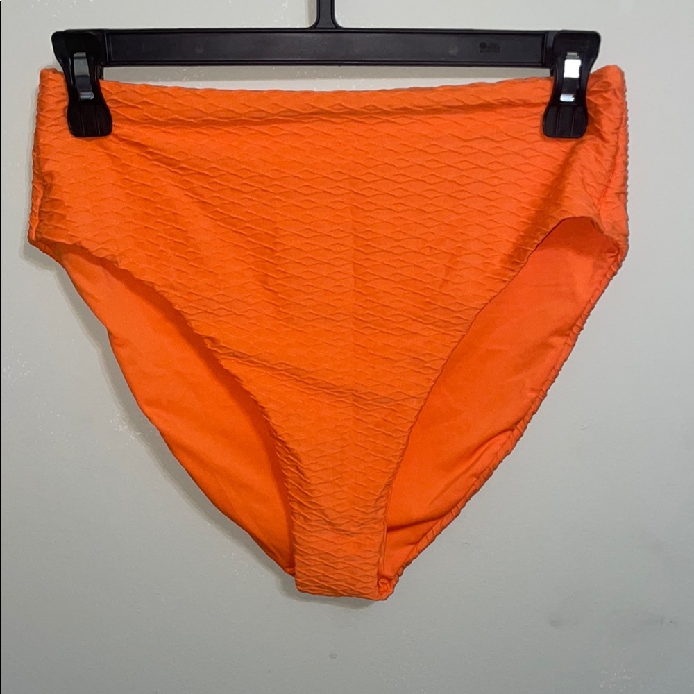 Bright Orange High-Waisted Bikini Bottom